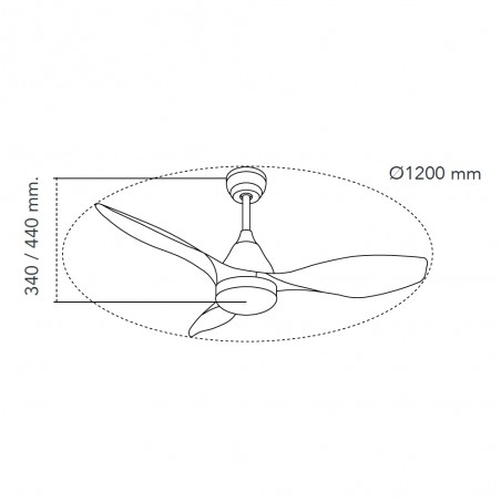 Ventilador de techo LED Stel CCT Dim (20W)