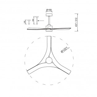 Ventilador de techo LED Thai CCT Dim (30W)