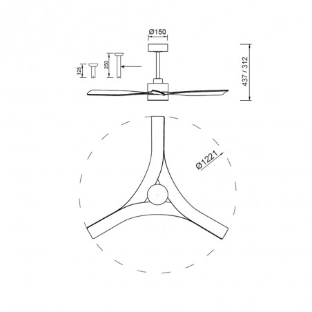 Ventilador de techo LED Thai CCT Dim (30W)