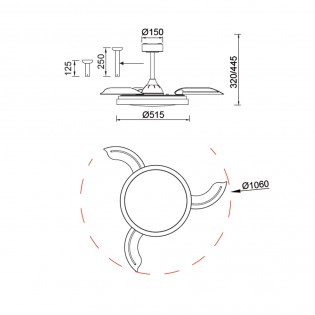 Ventilador LED aspas desplegables Siberia RGB CCT Dim (50W)