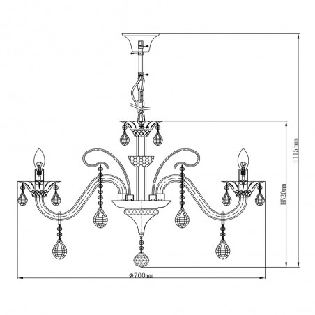 Lámpara de araña Dunja (6 Luces)
