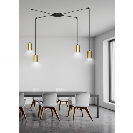 Lámpara colgante Finder Oro (4 luces)