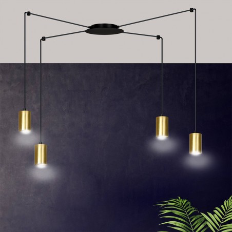 Lámpara colgante Finder Oro (4 luces)