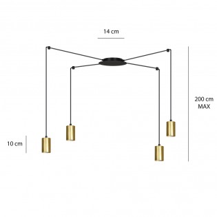 Lámpara colgante Finder Oro (4 luces)