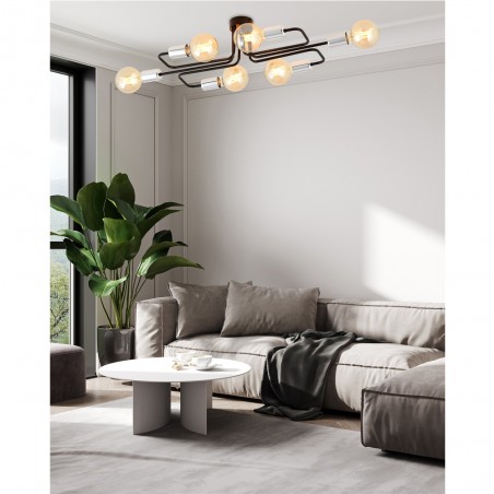 Plafón de techo Vender Plata (6 luces)