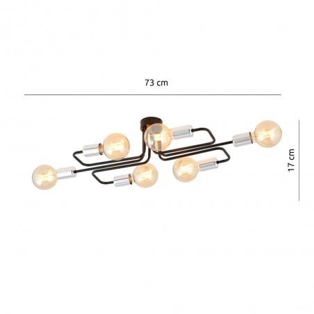 Plafón de techo Vender Plata (6 luces)