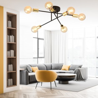 Plafón de techo Vender Oro II (6 luces)