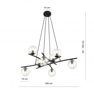 Lámpara colgante Lotra Transparente (8 luces)