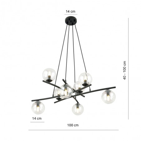 Lámpara colgante Lotra Transparente (8 luces)