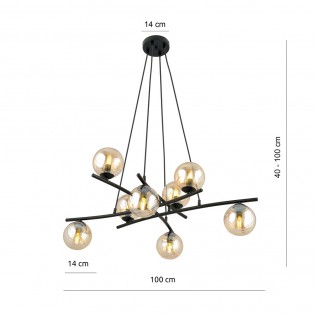 Lámpara colgante Lotra Ámbar (8 luces)