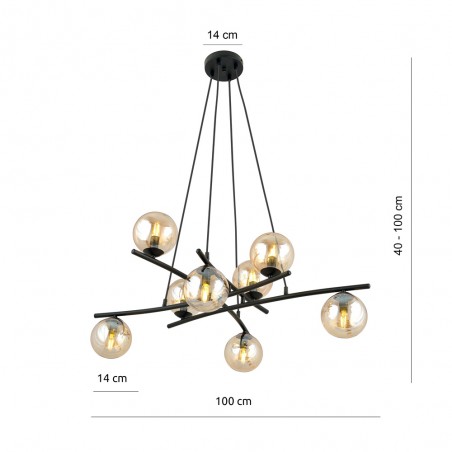 Lámpara colgante Lotra Ámbar (8 luces)