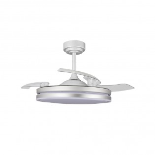Ventilador LED aspas plegables Perla Gris CCT Dim (72W)