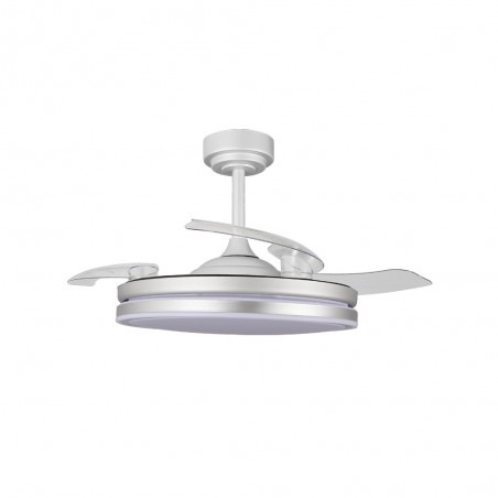 Ventilador LED aspas plegables Perla Gris CCT Dim (72W)