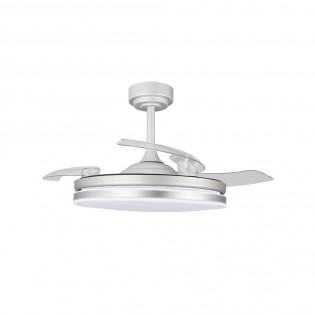 Ventilador LED aspas plegables Perla Gris CCT Dim (72W)