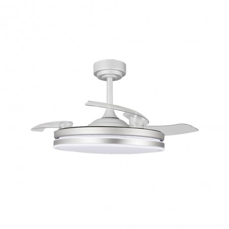 Ventilador LED aspas plegables Perla Gris CCT Dim (72W)