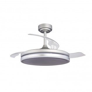Ventilador LED aspas plegables Perla Gris CCT Dim (72W)