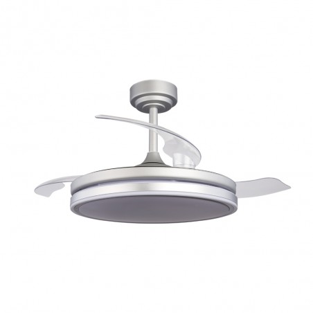 Ventilador LED aspas plegables Perla Gris CCT Dim (72W)