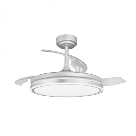 Ventilador LED aspas plegables Perla Gris CCT Dim (72W)