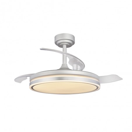 Ventilador LED aspas plegables Perla Gris CCT Dim (72W)