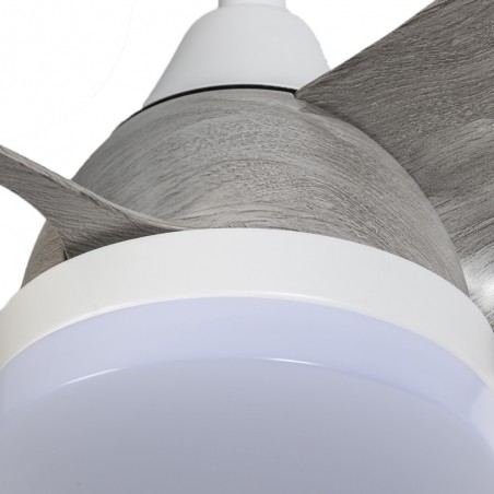 Ventilador de techo LED Borse Mini Blanco+Ceniza CCT Dim (18W)