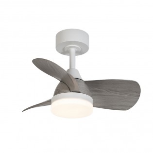 Ventilador de techo LED Borse Mini Blanco+Ceniza CCT Dim (18W)