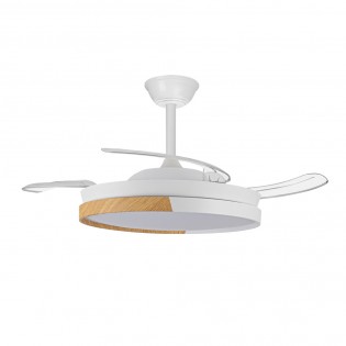 Ventilador LED aspas plegables Arpino Blanco CCT Dim (45W)
