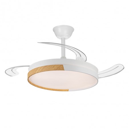 Ventilador LED aspas plegables Arpino Blanco CCT Dim (45W)