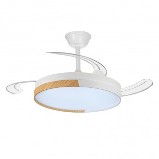 Ventilador LED aspas plegables Arpino Blanco CCT Dim (45W)
