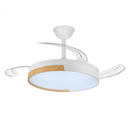 Ventilador LED aspas plegables Arpino Blanco CCT Dim (45W)