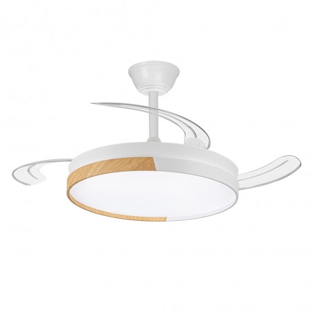 Ventilador LED aspas plegables Arpino Blanco CCT Dim (45W)
