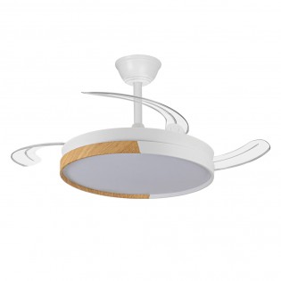 Ventilador LED aspas plegables Arpino Blanco CCT Dim (45W)