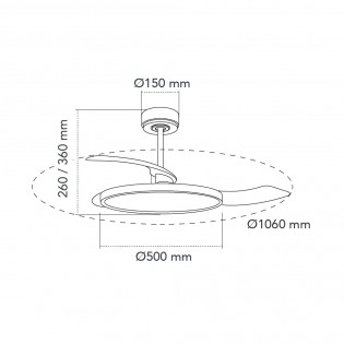 Ventilador LED aspas retráctiles Carpi CCT Dim (36W)
