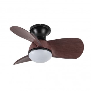 Ventilador de techo LED Mancado Negro+Roble CCT Dim (20W)