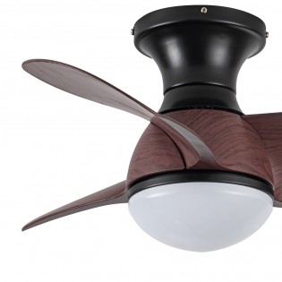 Ventilador de techo LED Mancado Negro+Roble CCT Dim (20W)