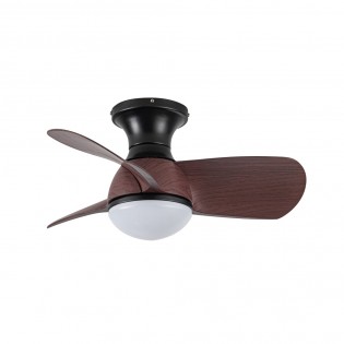 Ventilador de techo LED Mancado Negro+Roble CCT Dim (20W)