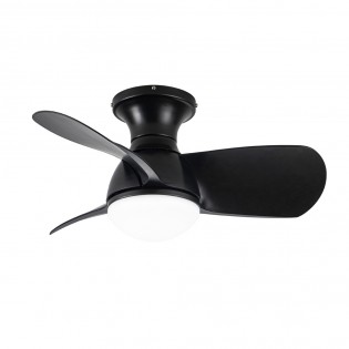 Ventilador de techo LED Mancado Negro CCT Dim (20W)