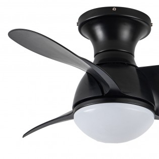 Ventilador de techo LED Mancado Negro CCT Dim (20W)