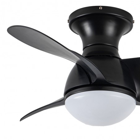 Ventilador de techo LED Mancado Negro CCT Dim (20W)