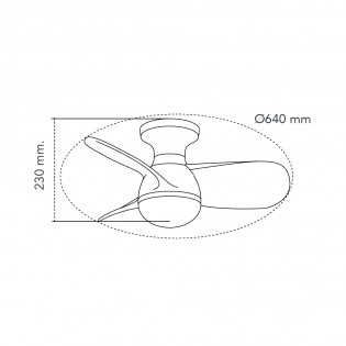 Ventilador de techo LED Mancado Negro CCT Dim (20W)