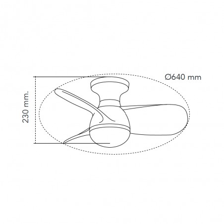 Ventilador de techo LED Mancado Negro CCT Dim (20W)