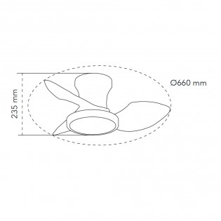 Ventilador de techo LED Milfero Blanco CCT Dim (20W)