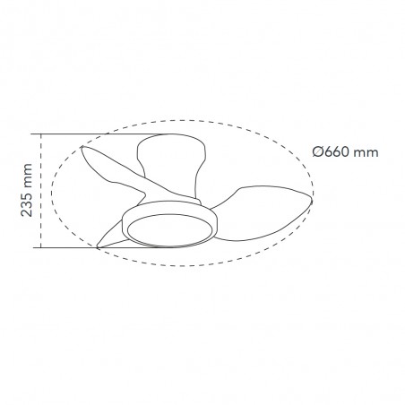 Ventilador de techo LED Milfero Blanco CCT Dim (20W)