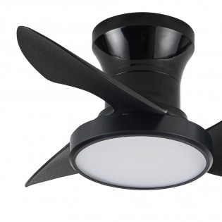 Ventilador de techo LED Milfero Negro CCT Dim (20W)