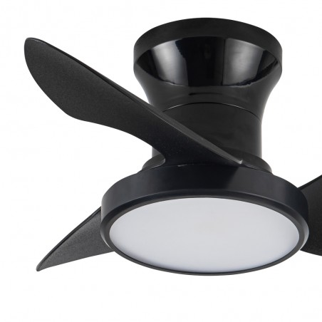 Ventilador de techo LED Milfero Negro CCT Dim (20W)