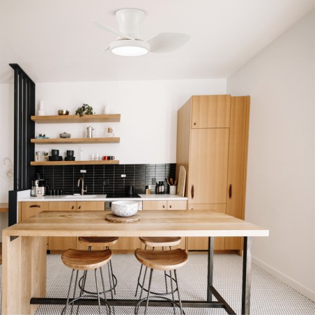 Ventilador de techo LED Milfero Blanco CCT Dim (20W)