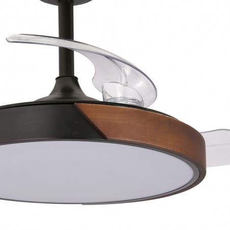 Ventilador LED aspas plegables Terno Mini Negro CCT Dim (46W)