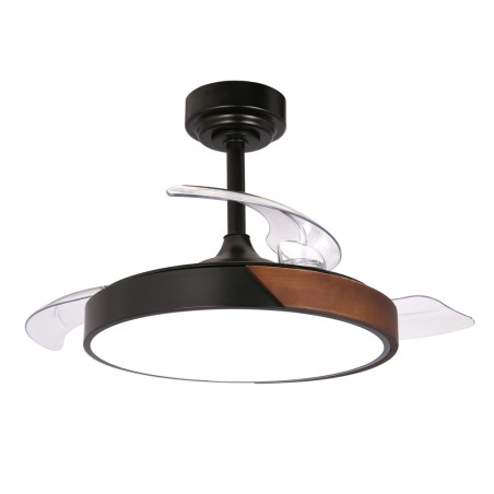 Ventilador LED aspas plegables Terno Mini Negro CCT Dim (46W)