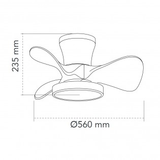 Ventilador de techo LED Merial Negro CCT Dim (20W)