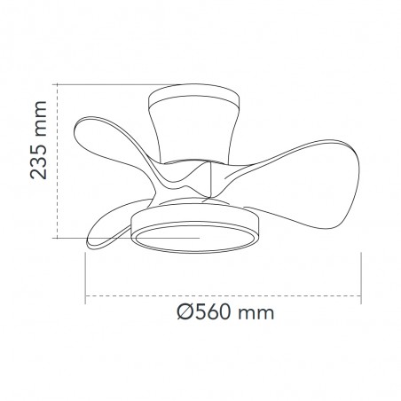 Ventilador de techo LED Merial Negro CCT Dim (20W)
