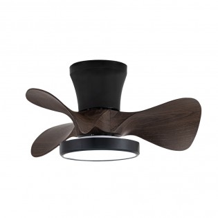 Ventilador de techo LED Merial Negro+Roble CCT Dim (20W)